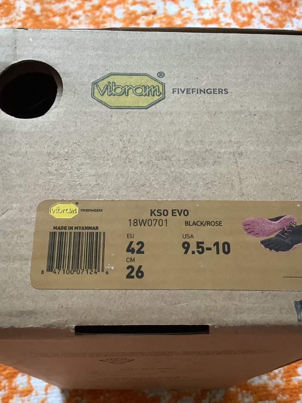 Vibram Fivefingers KSO ECO Women’s Size 42 Black+Rose - Picture 7 of 7